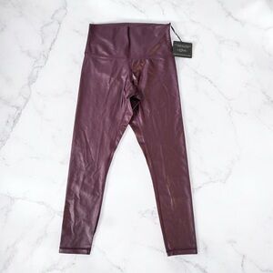 DYI Leggings Womens Large Purple Shiny High Rise 7/8 Length Activewear Yoga NWT